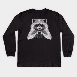 Love Raccoon Kids Long Sleeve T-Shirt